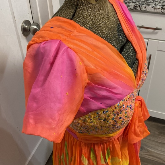 BGHAUTE SILK WATER COLOR  PROM OR PARTY DRESS - Picture 6 of 17